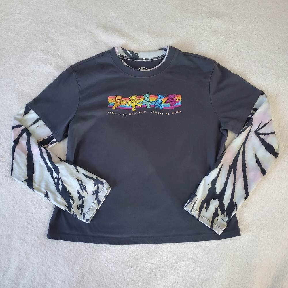 Graphic Long Sleeve Tie-Dye Shirt